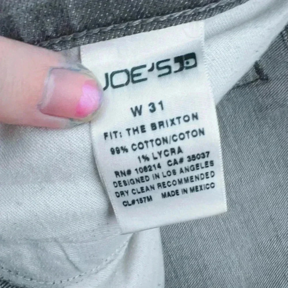 Joe's Jeans The Brixton Grey Straight Leg Jeans Mid Rise Distressed Size 31 - Picture 5 of 5